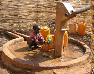 Girl at well